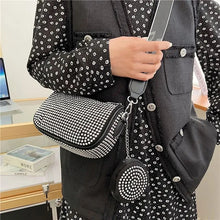 Load image into Gallery viewer, Black &amp; Silver Studded Crossbody Sling
