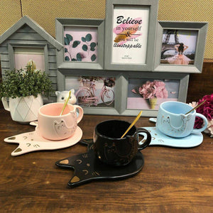 Cat Fish Coffee Cup with Plate