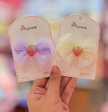 Load image into Gallery viewer, Strawberry Shimmer Hair Bow
