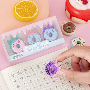 Unicorn Donut Eraser Set of 3