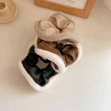 Load image into Gallery viewer, Leather Fur Scrunchies
