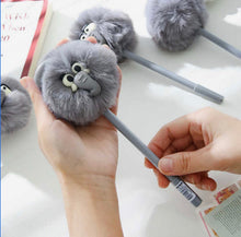 Load image into Gallery viewer, African Elephant Pom Pom Black Gel Pen
