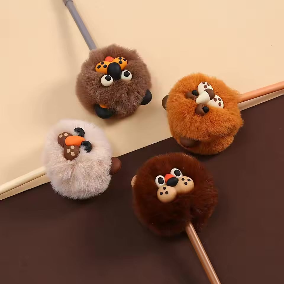 Lion Pom Pom Keychain