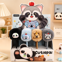 Load image into Gallery viewer, Cutiepai Animal Pom Pom Black Gel Pen
