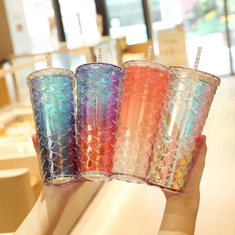 Mermaid Scale Sipper Glass