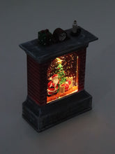 Load image into Gallery viewer, Mini Santa in Fireplace (Light &amp; Glitter)
