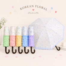 Load image into Gallery viewer, Floral Curve Wooden Handle Umbrella
