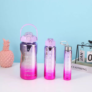 Holographic 3 in 1 Motivational Water bottles