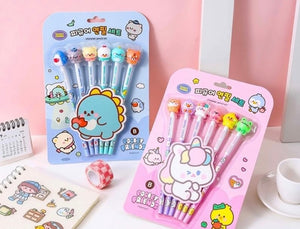 Cartoon Pencil With Eraser(Set of 6)