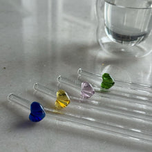 Load image into Gallery viewer, Glass Heart Straw
