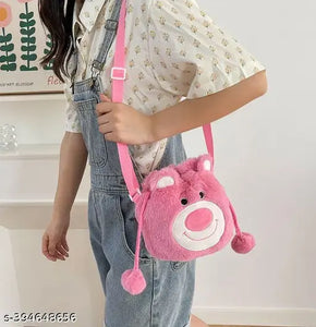 Lotso Drawstring Plush Sling Bag