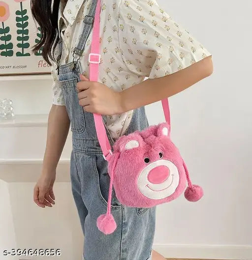 Lotso Drawstring Plush Sling Bag
