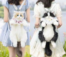 Load image into Gallery viewer, Real Look Cat Furry Backpack
