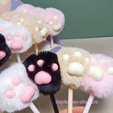 Load image into Gallery viewer, Cat Paw Pom Pom Black Gel Pen
