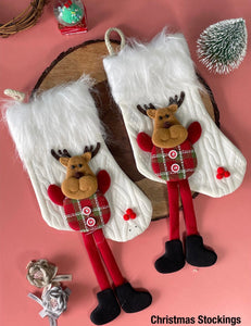 White Reindeer Stocking
