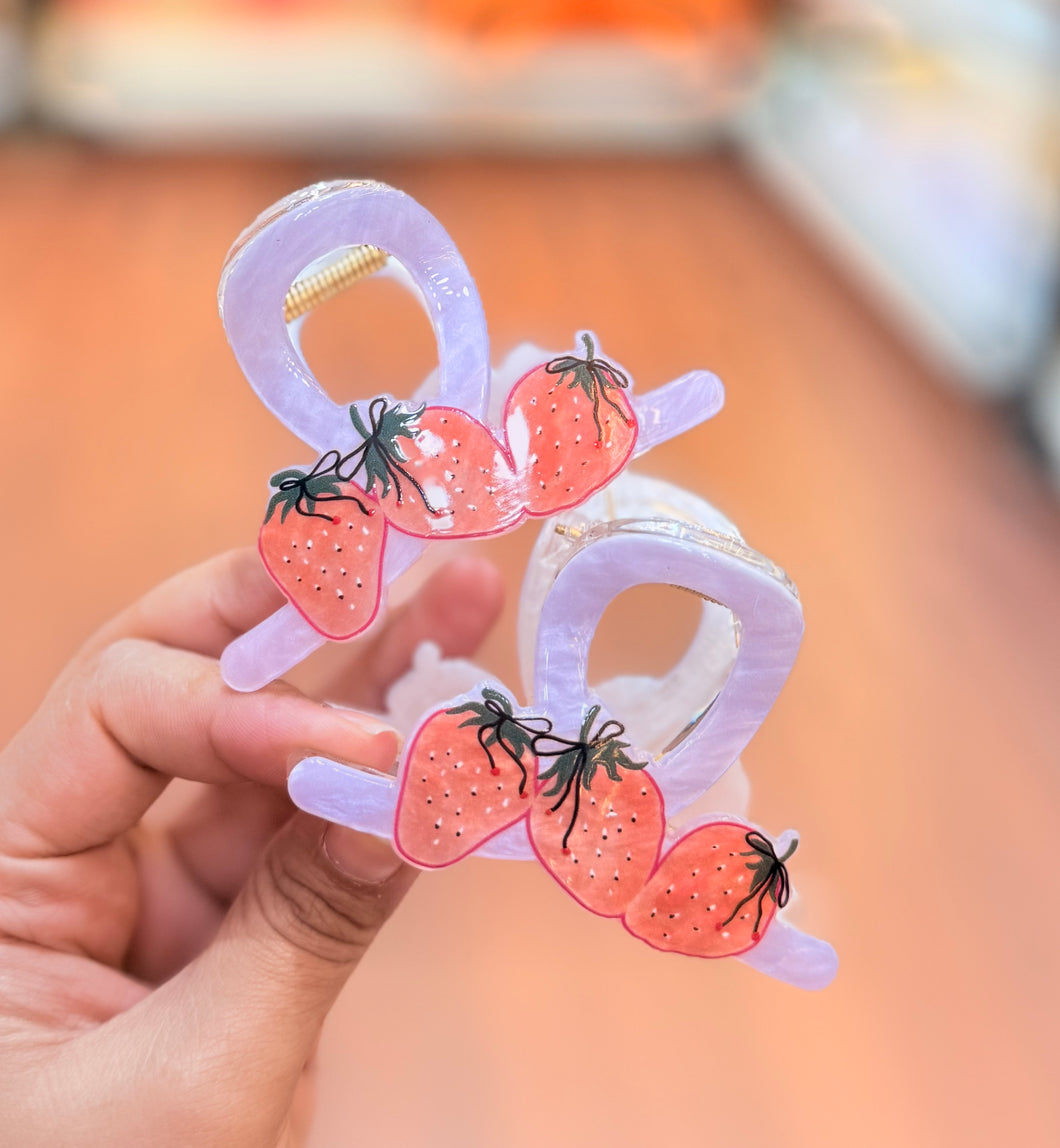 Triple Strawberry Claw Clip