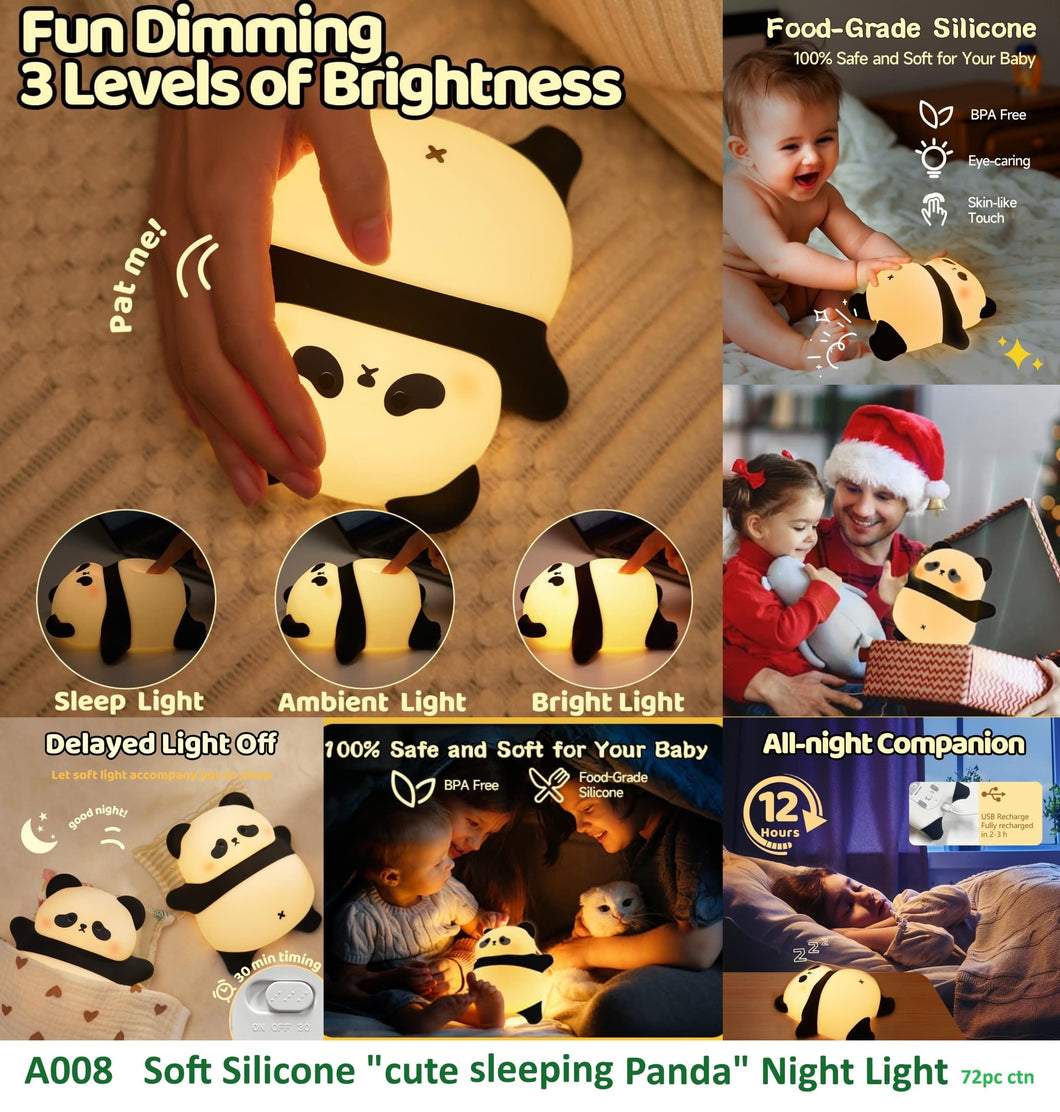 Lying Panda Silicone Lamp