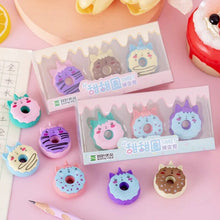 Load image into Gallery viewer, Unicorn Donut Eraser Set of 3
