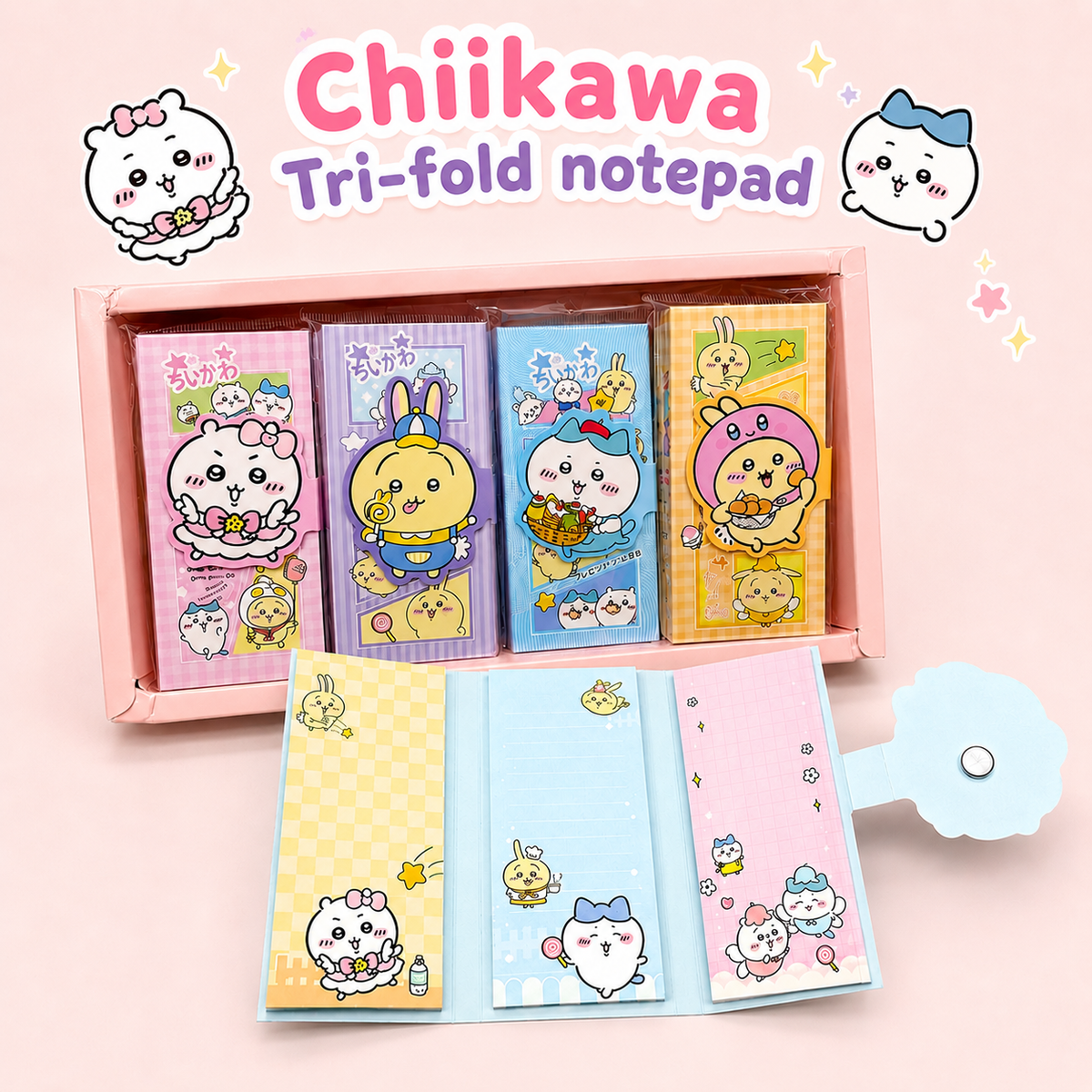 Chiikawa Trifold Notepad – Chains & Charms