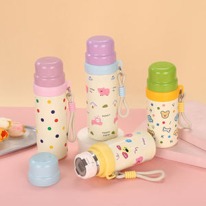 Kawaii Cartoon Dual Mouth Bottle With Cup