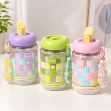 Load image into Gallery viewer, Floral Charm Glass Sipper Bottle
