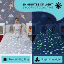 Load image into Gallery viewer, Space Glow in the Dark Blanket
