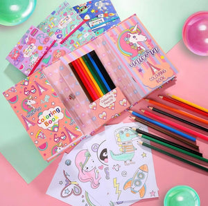 Unicorn & Panda Colouring Book with Colours