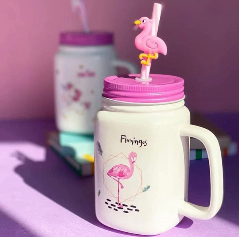 Flamingo Mason Jar