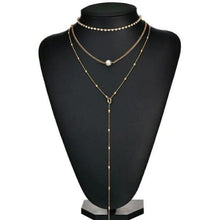Load image into Gallery viewer, Multilayer Pearl Diamond Necklace
