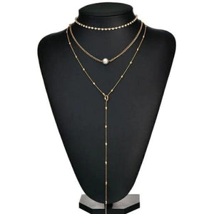 Multilayer Pearl Diamond Necklace