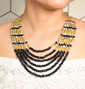Crystal Bead 6 Layer Necklace