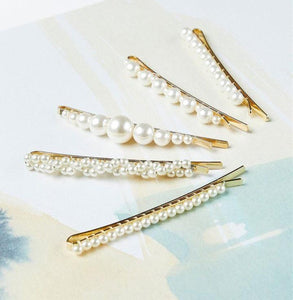 Pearl Flat Hair Pins (set of 2)