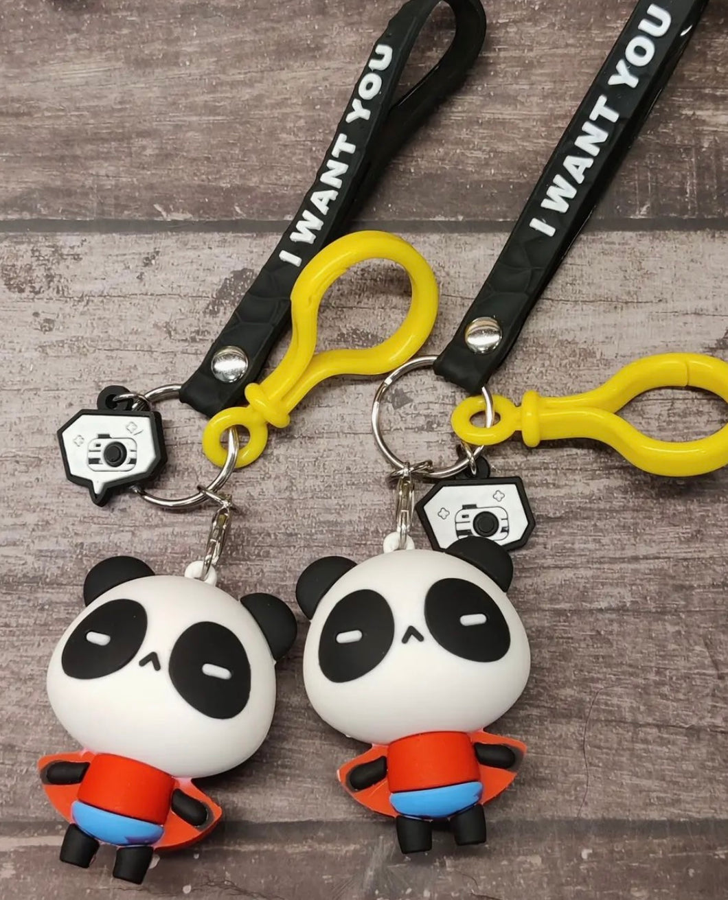 Panda Super Man Keychain