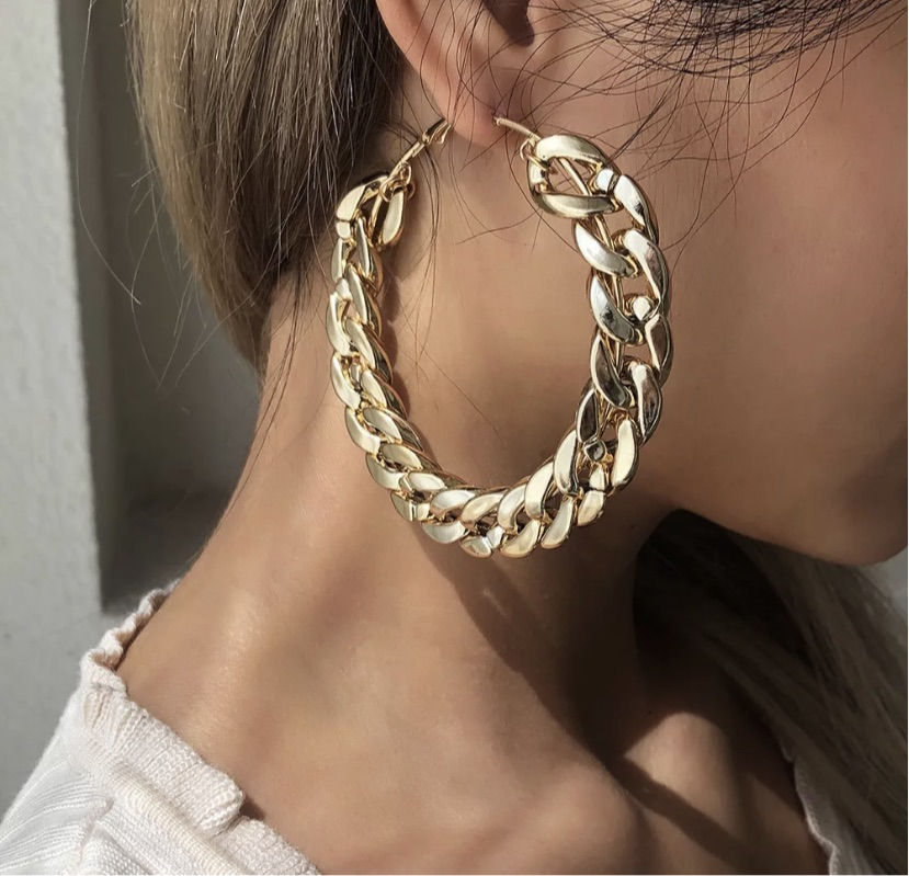 Chain Hoop Earrings – Friction Jewelry Inc