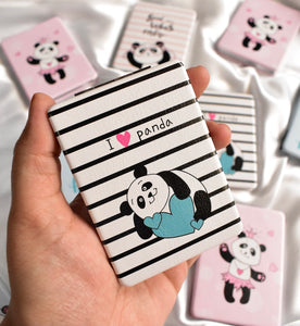 Panda Leather Print Pocket Mirrors