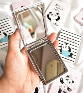 Panda Leather Print Pocket Mirrors