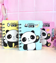 Load image into Gallery viewer, Happy Panda Spiral Mini Notebook
