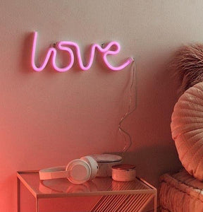 Love Pink Neon Light