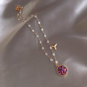 Glitter Enamel Bead Necklace