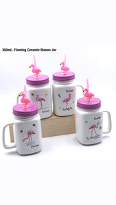 Flamingo Mason Jar