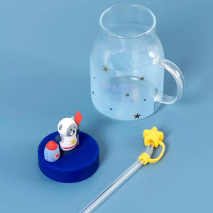 Astronaut Space Glass Jar Mug