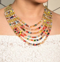 Load image into Gallery viewer, Crystal Bead 6 Layer Necklace
