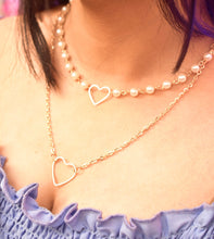 Load image into Gallery viewer, Pearl Heart Two Layer Necklace
